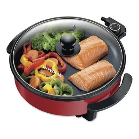 Panela Elétrica Multicook Premium Grill Pe-28 Mondial Vermelho 220v 60hz