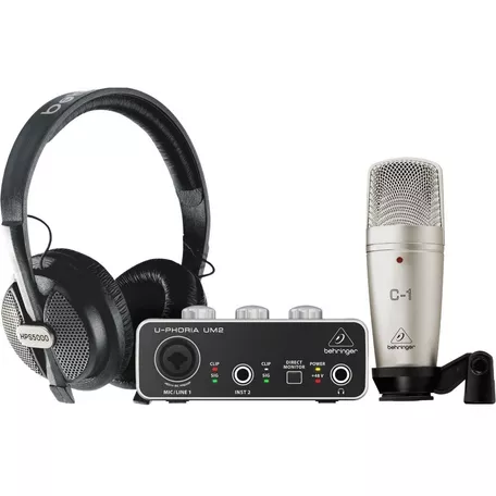 Kit Grabacion Behringer Studio Um2 +mic C1 + Hps5000 + Cable