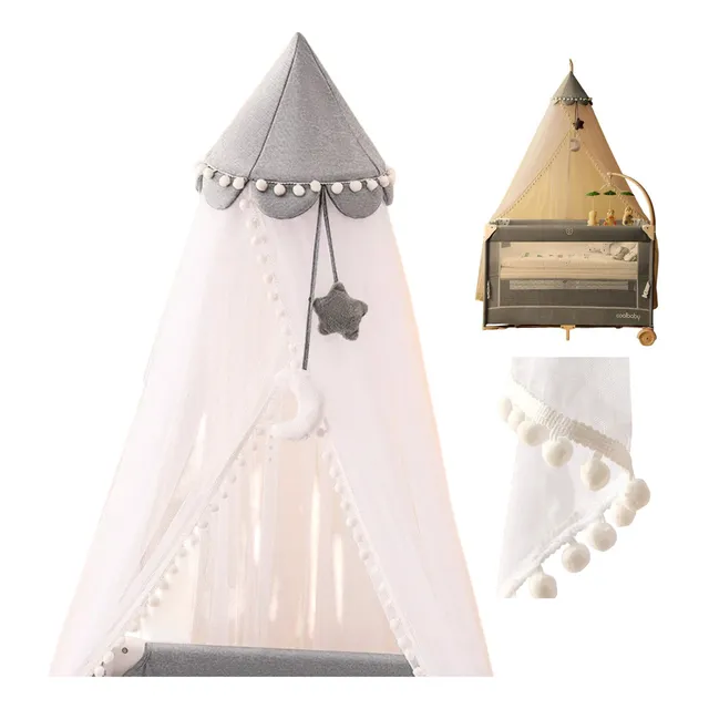 Mosquitero Para Cuna Corral De Bebé Coolbaby Dosel Cuna 360 Color Gris
