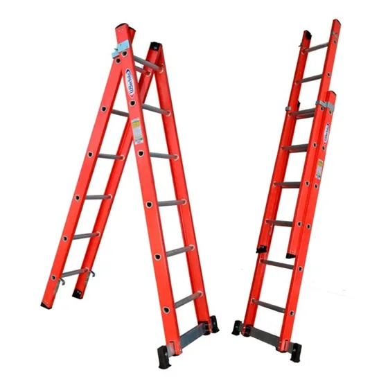 Escada Tesoura Extensiva Fibra De Vidro 3,2 Metros 6x10 Cor Laranja