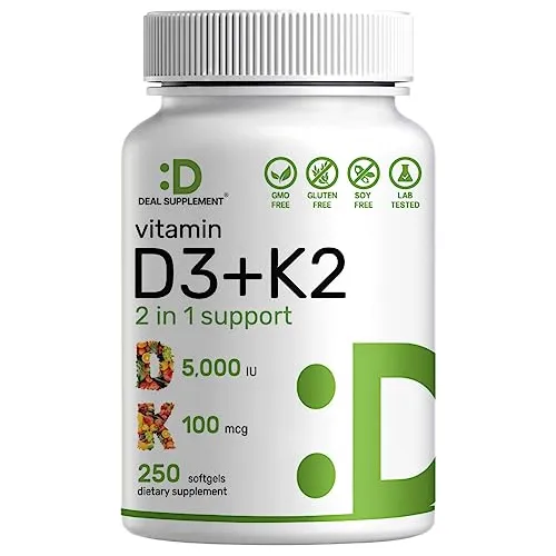 Suplemento De Acuerdo Vitamina D3 K2 Softgel, 250 Cbfbd