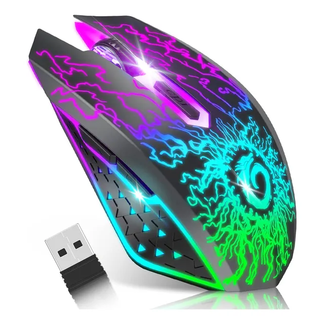 Mouse Inalambrico Versiontech Rgb Dpi Ajustable Pc Y Mac