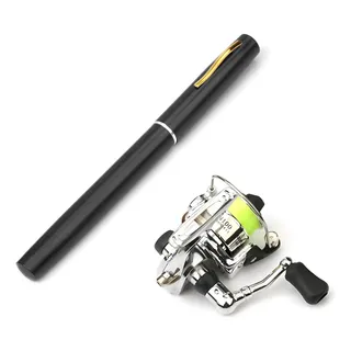 Kit De Mini Bastão De Caneta Dobrável Fishing Reel Combo
