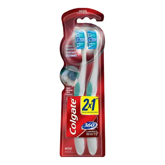 Pack De Cepillo Dental Colgate 360º Luminous White (medio)