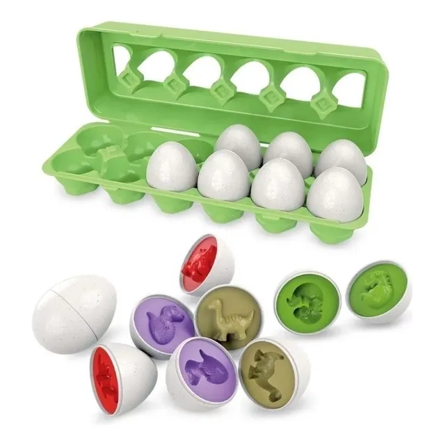 Juego Didáctico Niños Juguete Educativo Huevos De Colores Color Dinosaurio