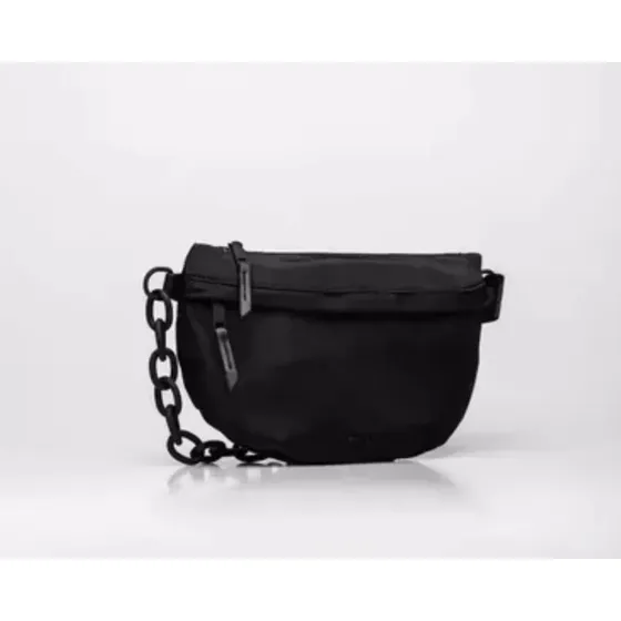 Riñonera Prune Mujer Nylon Match Color Negro En Bolsa
