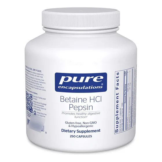 Betaína Hcl + Pepsina 750 Mg 240 Cápsulas Frasco Original