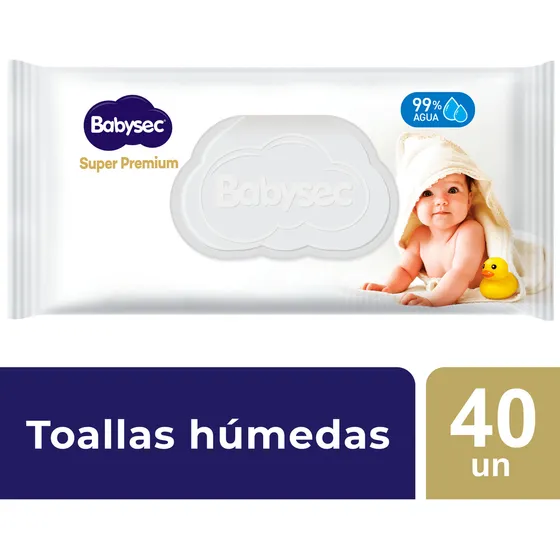 Toallas Húmedas Babysec Super Premium Cuidado Sensible 40 Un