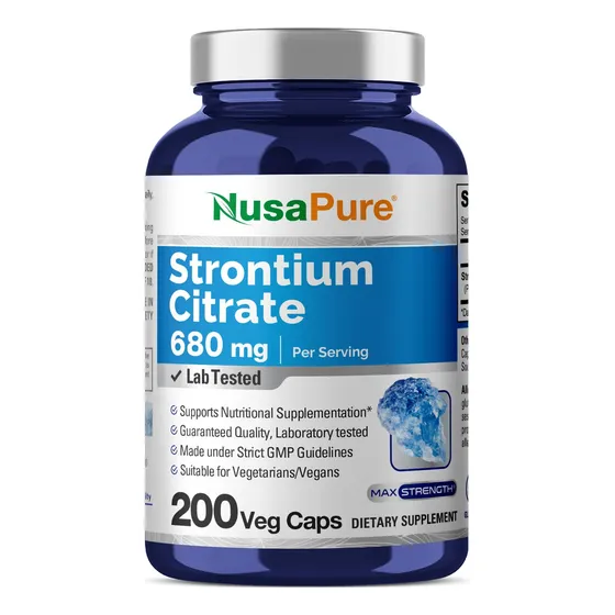 Suplemento Nusapure Strontium 680 Mg 200 Cápsulas Vegetarian
