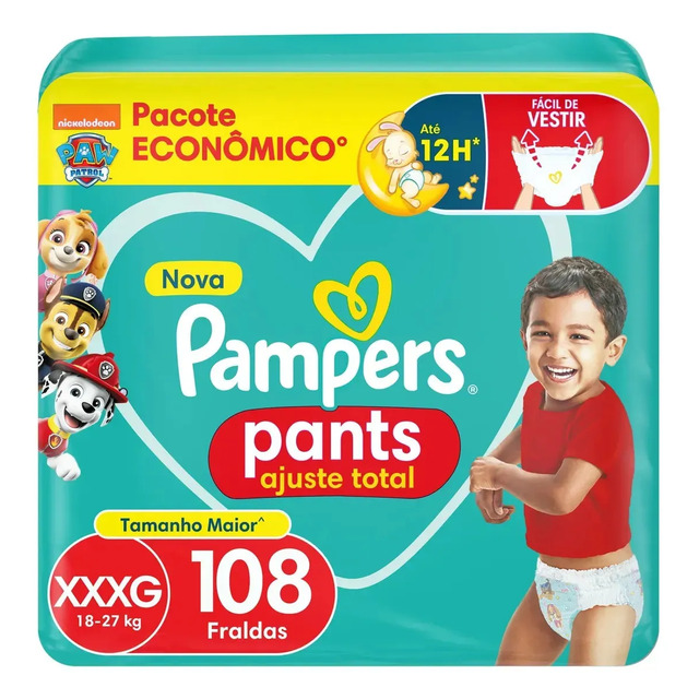 Fralda Pampers Pants Ajuste Total Max Xxxg 54 Unidades Fralda Pampers Pants Ajuste Total Max Xxxg 54 Unidades