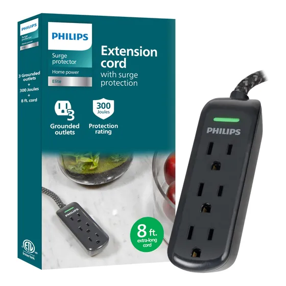 Cable De Extensión Philips De 3 Salidas De 2,4 M Con Protecc