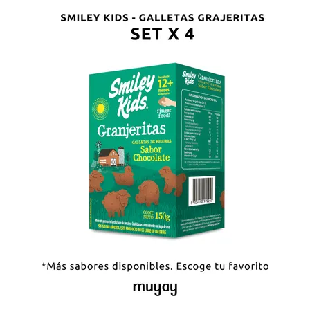 Pack X4u - Galletas Para Niños Smiley Kids