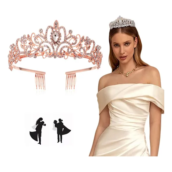 Corona De Cristal Nupcial Tiara, Tiara De Bodas Y Cumpleaños