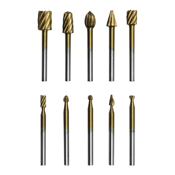 Kit 10 Fresas Puntas Tallar Pulir Grabar Dremel Madera Metal