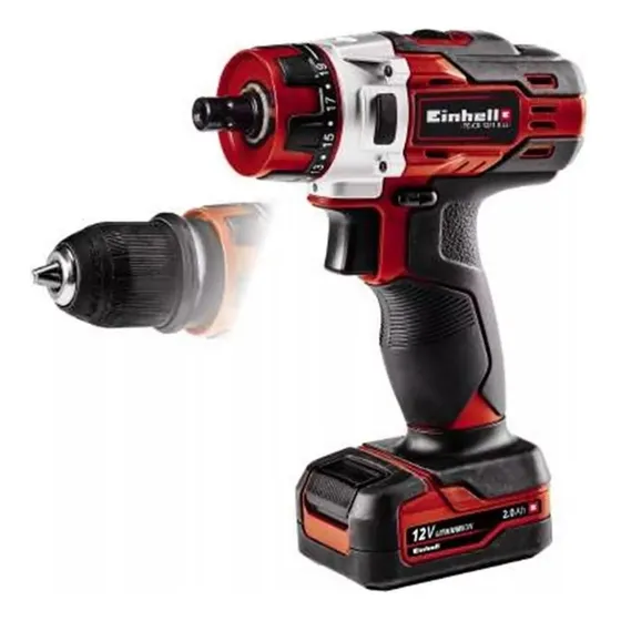 Kit Taladro Inalámbrico Einhell Te-cd 12/1 X-li 12v 2ah 45 M Color Rojo Frecuencia No Hay