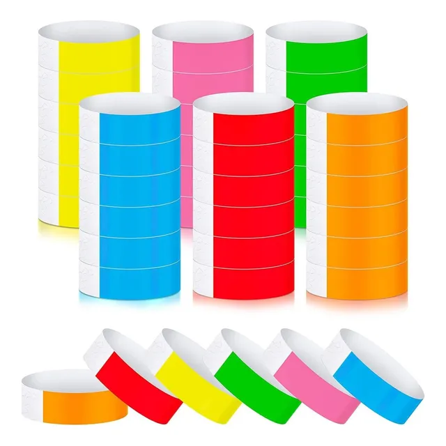 100 Pulseras Tyvek Colores Variados (sin Impresión) Eventos!