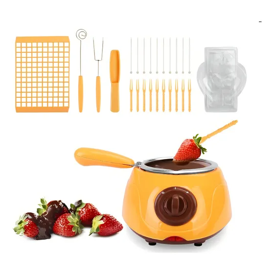 Maquina Olla Fundidora Para Derretir Chocolate Color Amarillo