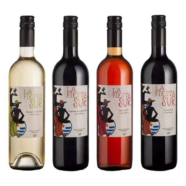 Pack Set X4 Botellas Vinos Pizzorno La Fiesta Del Sur Febo
