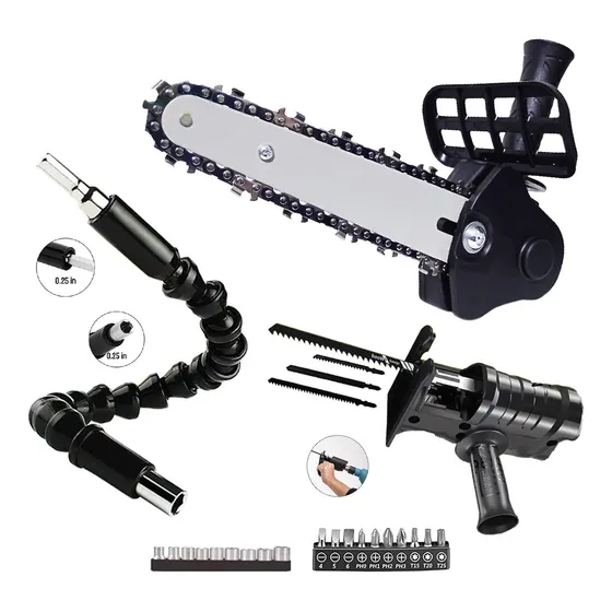 Adaptador Taladro Extensor + Convertir Motosierra + Caladora