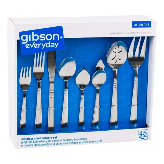Juego De Cubiertos Gibson 45 Piezas Canberra