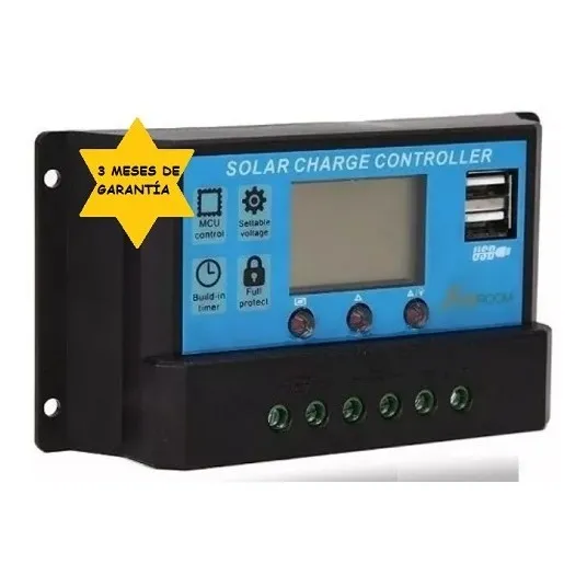Controlador Regulador Carga Solar Dual Usb 30a 12v Cargador