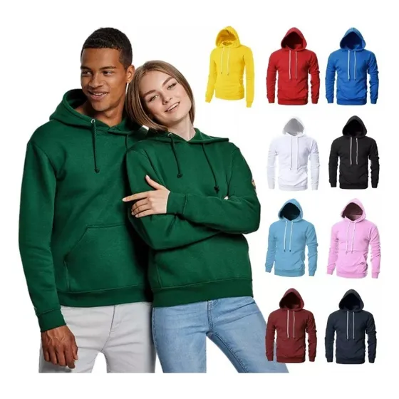 Sueter Manga Larga Con Capucha Unicolor Unisex Mayor Y Detal