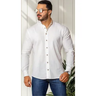 Camisa Social Masculina Gola Padre Linho Premium Moda Luxo Camisa Social Masculina Gola Padre Linho Premium Moda Luxo