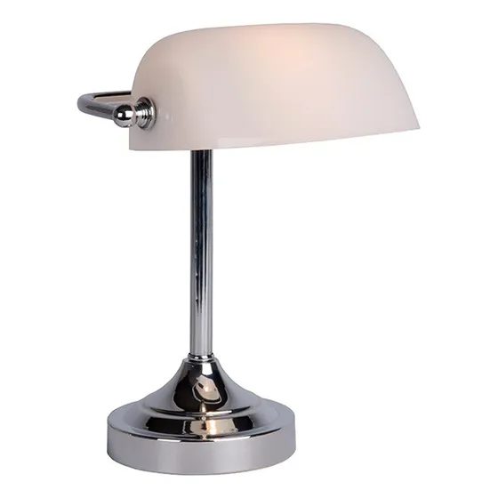 Lampara Mesa Escritorio Vintage Portatil Lewis - Unilux Estructura Blanco plateado