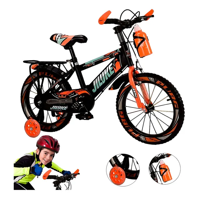 Bicicleta Infantil Deportiva Niños R-16 Ruedas Entrenamiento Color Naranja Tamaño del cuadro 16