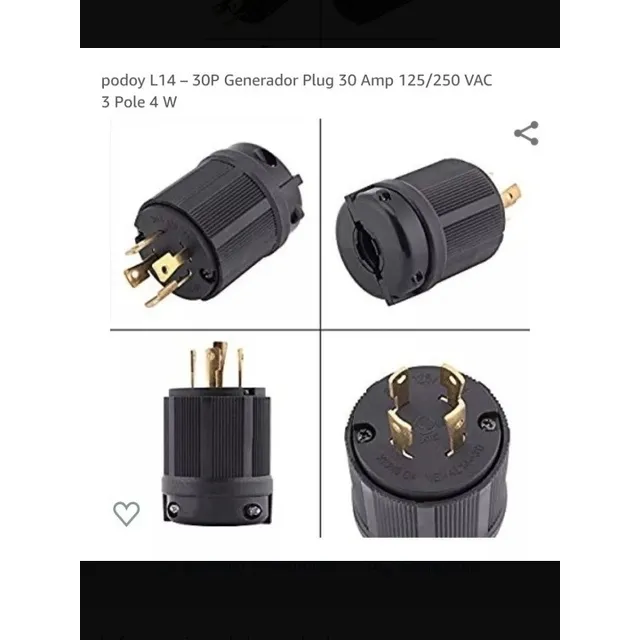 Conector L40-30p. Generador/planta Eléctrica 30 Amp ... 