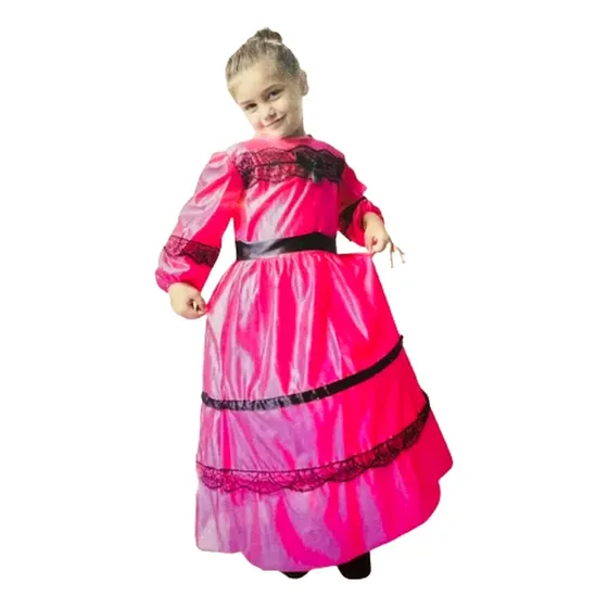 Disfraz Vestido Dama Antigua Infantil Nena Colonial Patria