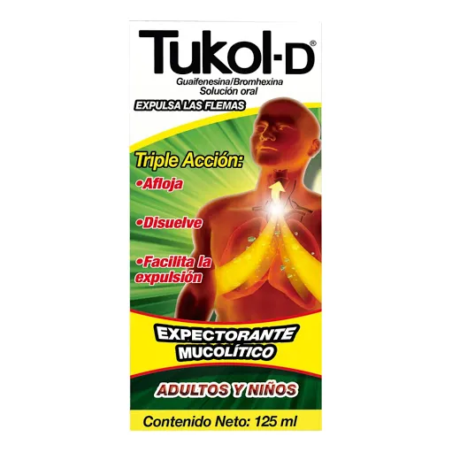 Tukol-d Guaifenesina + Bromhexina Frasco X 125 Ml