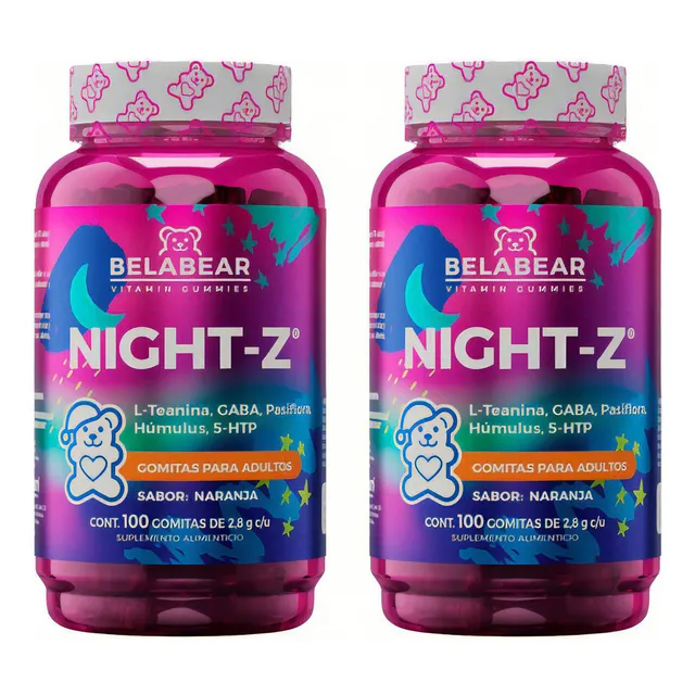 Pack 2 Belabear Night Z Para Dormir 200 Gomitas Sabor Naranja
