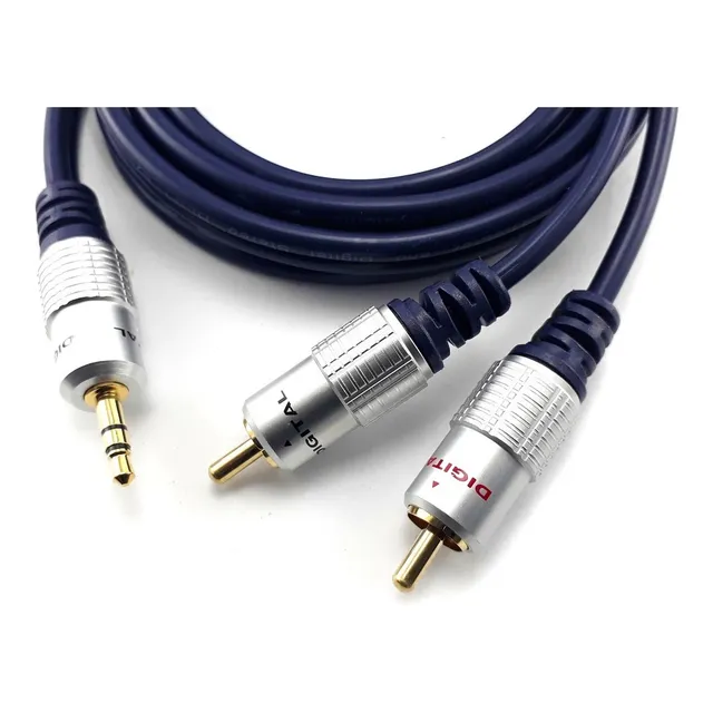 Cable 2 A 1 Rca A Plug 3,5mm Jack 3.5mm 1.8 Metros