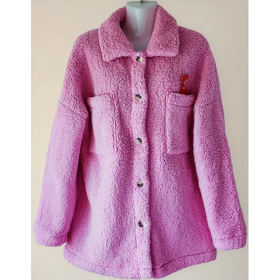 Campera De Peluche Indian Para Mujer Con Botones.t.l.nueva