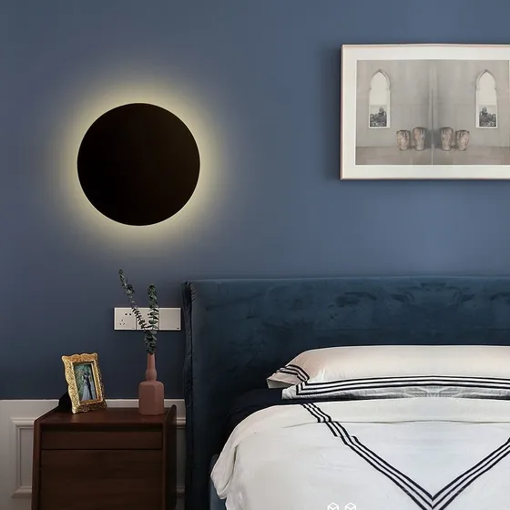 Eclipse Led Aplique Pared Aluminio Circular Moderno Deco