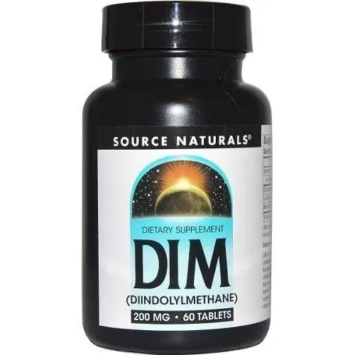 Dim (diindolilmetano) 200 mg 60 tabletas, sabor neutro de Source Naturals