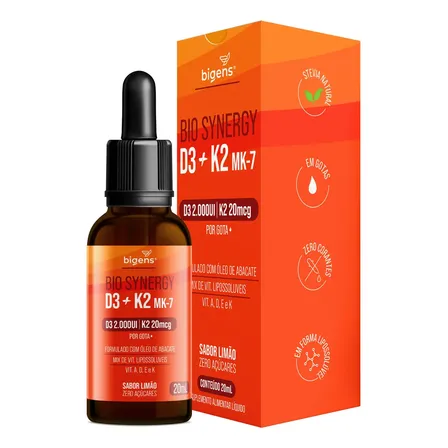 Bio Synergy D3 2000ui + K2 Mk7 20mcg + Vit. A, E - Bigens