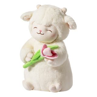 Miniso Peluche Corderito Con Tulipán Felpa Blanco 19x27 Cm Miniso Peluche Corderito Con Tulipán Felpa Blanco 19x27 Cm