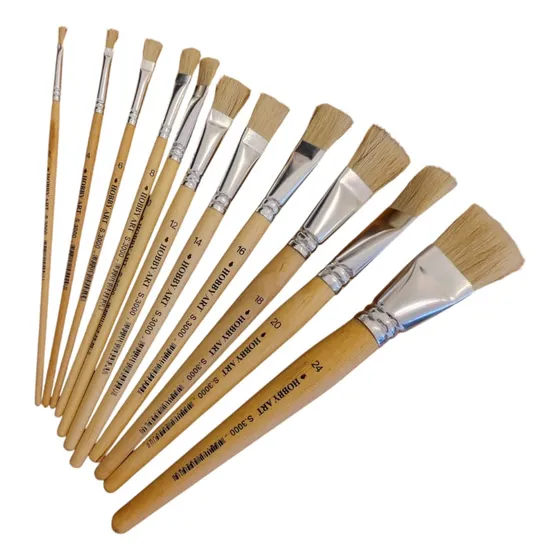 Set Pinceles Hobby Art Chato 3000 - Cerda Natural