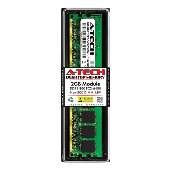 Memoria De 2gb Ddr2 800mhz Udimm Pc2-6400 Cl6 1.8v Dimm 