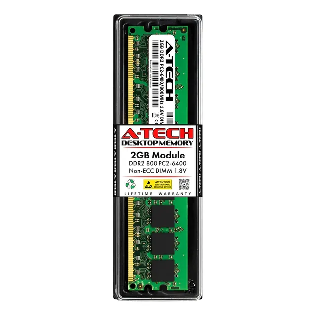Memoria De 2gb Ddr2 800mhz Udimm Pc2-6400 Cl6 1.8v Dimm 