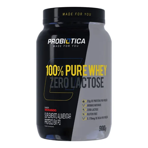 Whey Protein 100% Zero Lactose 900g - Probiótica /com Stevia
