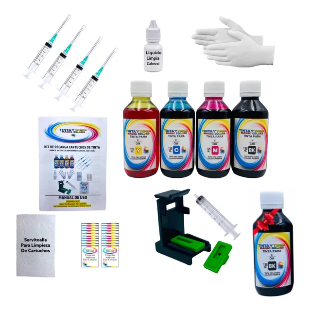 Kit De Recarga Compatible Con Cartucho Hp 667,664,662 125ml