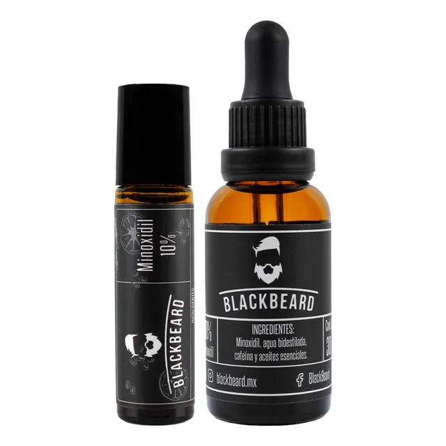 Minoxidil 10% Blackbeard Para Cabello Y Barba 2 Piezas