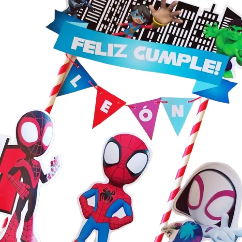 Adorno De Torta Topper Spidey Y Sus Sorprendentes Amigos