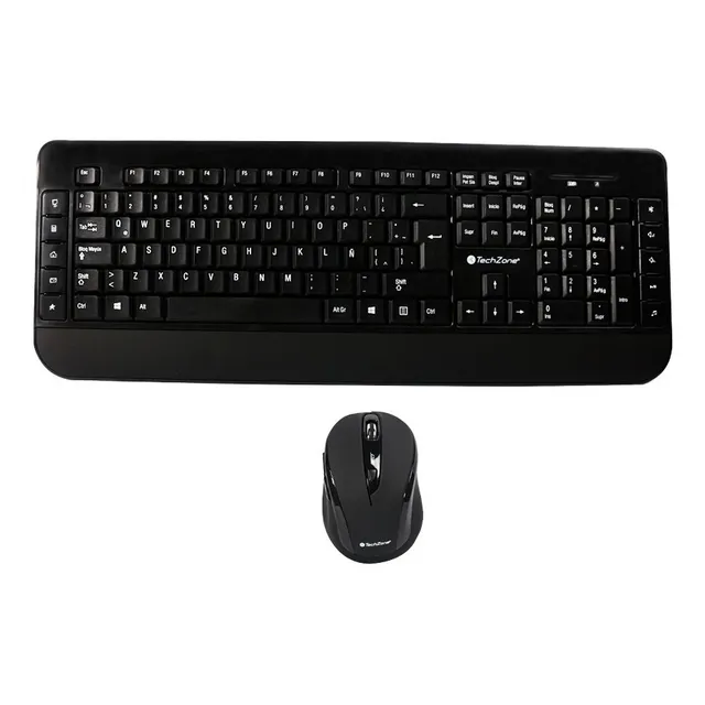 Teclado Y Mouse Inalámbrico Diseño Ergonómico Y Confortable Color del teclado Negro