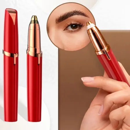 Caneta Depilador Sobrancelha Elétrico Super Premium Indolor Recarregavel 110/220v/ Depilador Aparador Elétrico De Pelos Elétrico / Removedor De Pelos Sem Dor / Depilador Facial Feminino Navi Vermelho