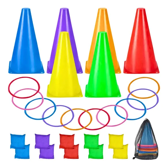 Pack Entrenamiento 6 Conos + Bolsas De Arena + Aros Agilidad Multicolor