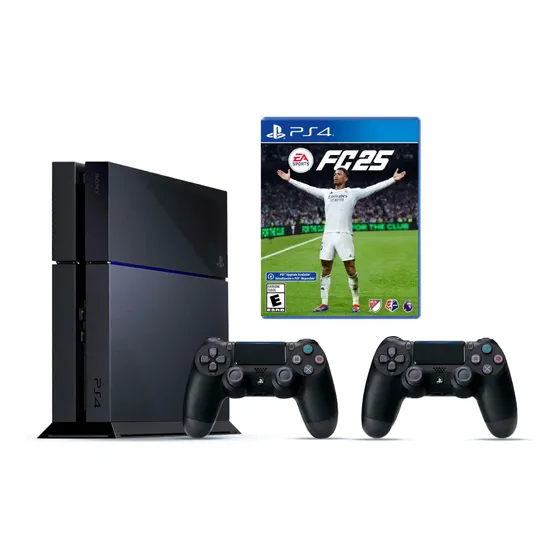 Sony Playstation 4 500gb + 2 Controles + Fc 25 + 40 Juegos